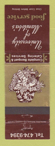 Matchbook Cover - University of Manitoba MB Food Service WEAR