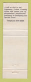 Matchbook Cover - University of Manitoba MB Food Service WEAR