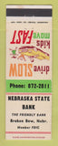 Matchbook Cover - Nebraska State Bank Broken Bow NE WEAR