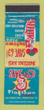 Matchbook Cover - Playtown Springfield PA amusement clown WORN
