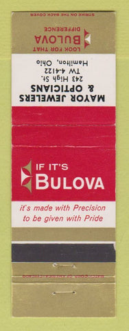 Matchbook Cover - Bulova Watches Mayor Jewelry Hamilton OH