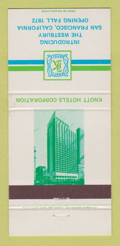 Matchbook Cover - Westbury Hotel San Francisco CA Knott 30 Strike