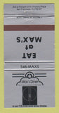 Matchbook Cover - Max's Diner San Francisco CA 30 Strike