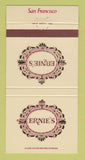 Matchbook Cover - Ernie's Restaurant San Francisco CA #1 30 Strike
