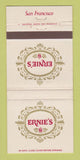 Matchbook Cover - Ernie's Restaurant San Francisco CA #2 30 Strike