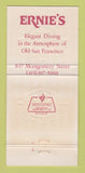 Matchbook Cover - Ernie's Restaurant San Francisco CA #2 30 Strike