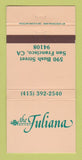 Matchbook Cover - Juliana Hotel San Francisco CA 30 Strike