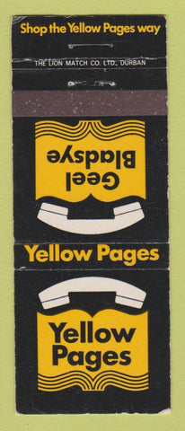 Matchbook Cover - Yellow Pages Phone Book South Africa WORN