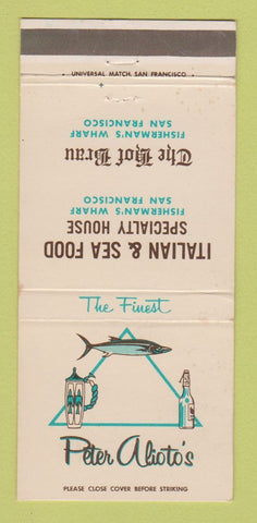 Matchbook Cover - Peter Alioto's Restaurant San Francisco CA 30 Strike