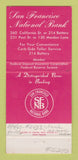 Matchbook Cover - San Francisco National Bank CA 30 Strike