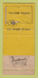 Matchbook Cover - Yellow Pages Phone Book Southern Bell Telephone POOR 30 Strike