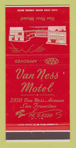 Matchbook Cover - Van Ness Motel San Francisco CA 30 Strike