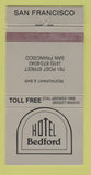 Matchbook Cover - Hotel Bedford San Francisco CA 30 Strike