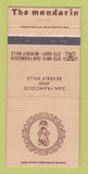 Matchbook Cover - The Mandarin San Francisco CA Beverly Hills 30 Strike