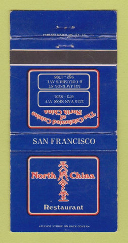 Matchbook Cover - North China Restaurant San Francisco CA WEAR 30 Strike