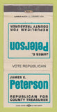 Matchbook Cover - James Peterson County Treasurer Election WEAR 30 Strike