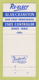 Matchbook Cover - Alan Cranston State Controller Election CA 30 Strike