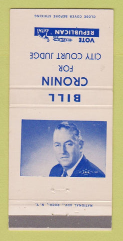 Matchbook Cover - Bill Cronin City Court Judge Election 30 Strike