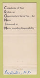 Matchbook Cover - Bill Cronin City Court Judge Election 30 Strike