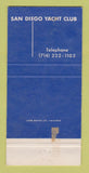 Matchbook Cover - San Diego Yacht Club CA 30 Strike