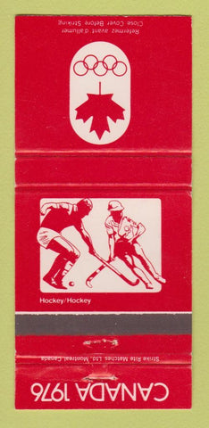 Matchbook Cover - 1976 Olympics Canada Hockey RED 30 Strike