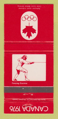 Matchbook Cover - 1976 Olympics Canada Fencing RED 30 Strike
