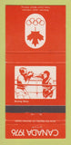 Matchbook Cover - 1976 Olympics Canada Boxing ORANGE 30 Strike