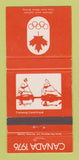 Matchbook Cover - 1976 Olympics Canada Canoeing ORANGE 30 Strike