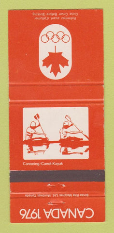 Matchbook Cover - 1976 Olympics Canada Canoeing ORANGE 30 Strike