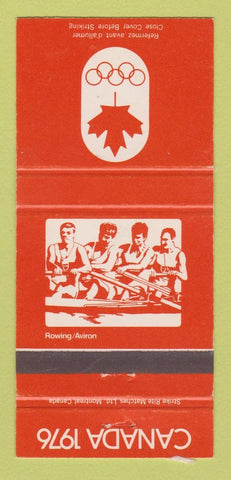 Matchbook Cover - 1976 Olympics Canada Rowing ORANGE 30 Strike
