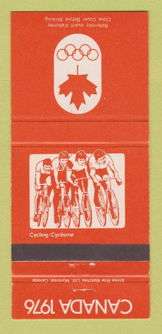 Matchbook Cover - 1976 Olympics Canada Cycling ORANGE 30 Strike