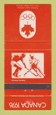 Matchbook Cover - 1976 Olympics Canada Hockey ORANGE 30 Strike