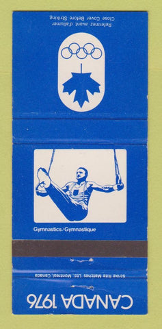 Matchbook Cover - 1976 Olympics Canada Gymnastics BLUE 30 Strike