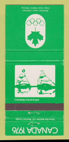 Matchbook Cover - 1976 Olympics Canada Canoeing GREEN 30 Strike