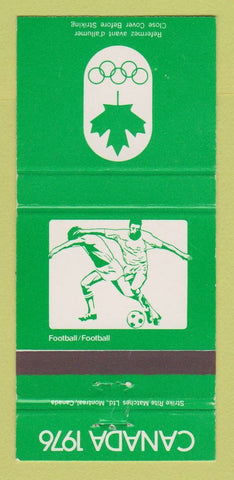 Matchbook Cover - 1976 Olympics Canada Soccer GREEN 30 Strike