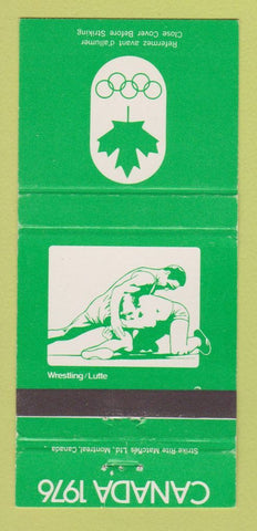 Matchbook Cover - 1976 Olympics Canada Wrestling GREEN 30 Strike