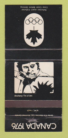 Matchbook Cover - 1976 Olympics Canada Archery BLACK WEAR 30 Strike