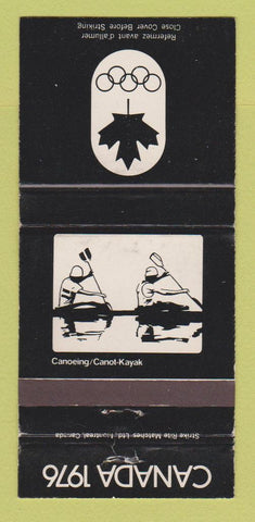Matchbook Cover - 1976 Olympics Canada Canoeing BLACK WEAR 30 Strike