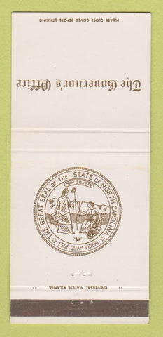 Matchbook Cover - Governor's Office NC North Carolina  30 Strike