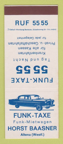 Matchbook Cover - Funk Taxi Horst Baasner SAMPLE