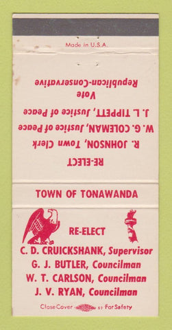 Matchbook Cover - CD Cruickshank Supervisor Election Republican 30 Strike