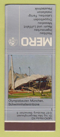 Matchbook Cover - Mero Olypics 1972 Munich Germany SAMPLE WEAR