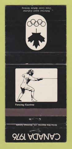 Matchbook Cover - 1976 Olympics Canada Fencing BLACK WEAR 30 Strike