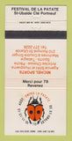 Matchbook Cover - Festival De LA Patate St Ubalde QC Michel Sports 30 Strike