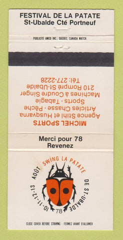 Matchbook Cover - Festival De LA Patate St Ubalde QC Michel Sports 30 Strike