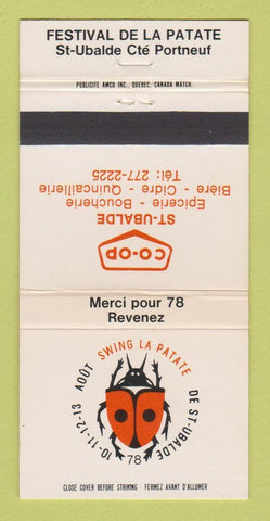 Matchbook Cover - Festival De LA Patate St Ubalde QC COOP 30 Strike
