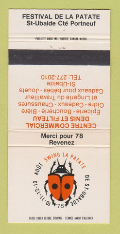 Matchbook Cover - Festival De LA Patate St Ubalde Denis Et Filteau 30 Strike