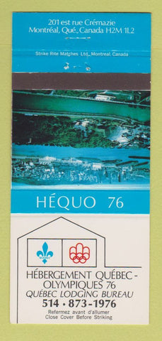 Matchbook Cover - 1976 Olympics Canada Montreal QC Hebergement 30 Strike