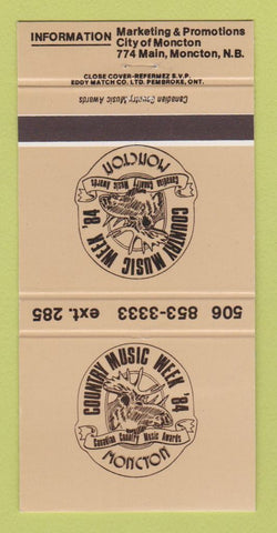 Matchbook Cover - Country Music Week 1984 Moncton NB 30 Strike