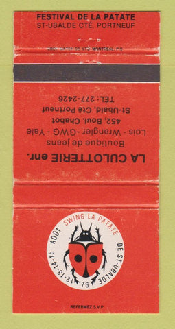 Matchbook Cover - Festival De LA Patate St Ubalde QC Culotterie WEAR 30 Strike